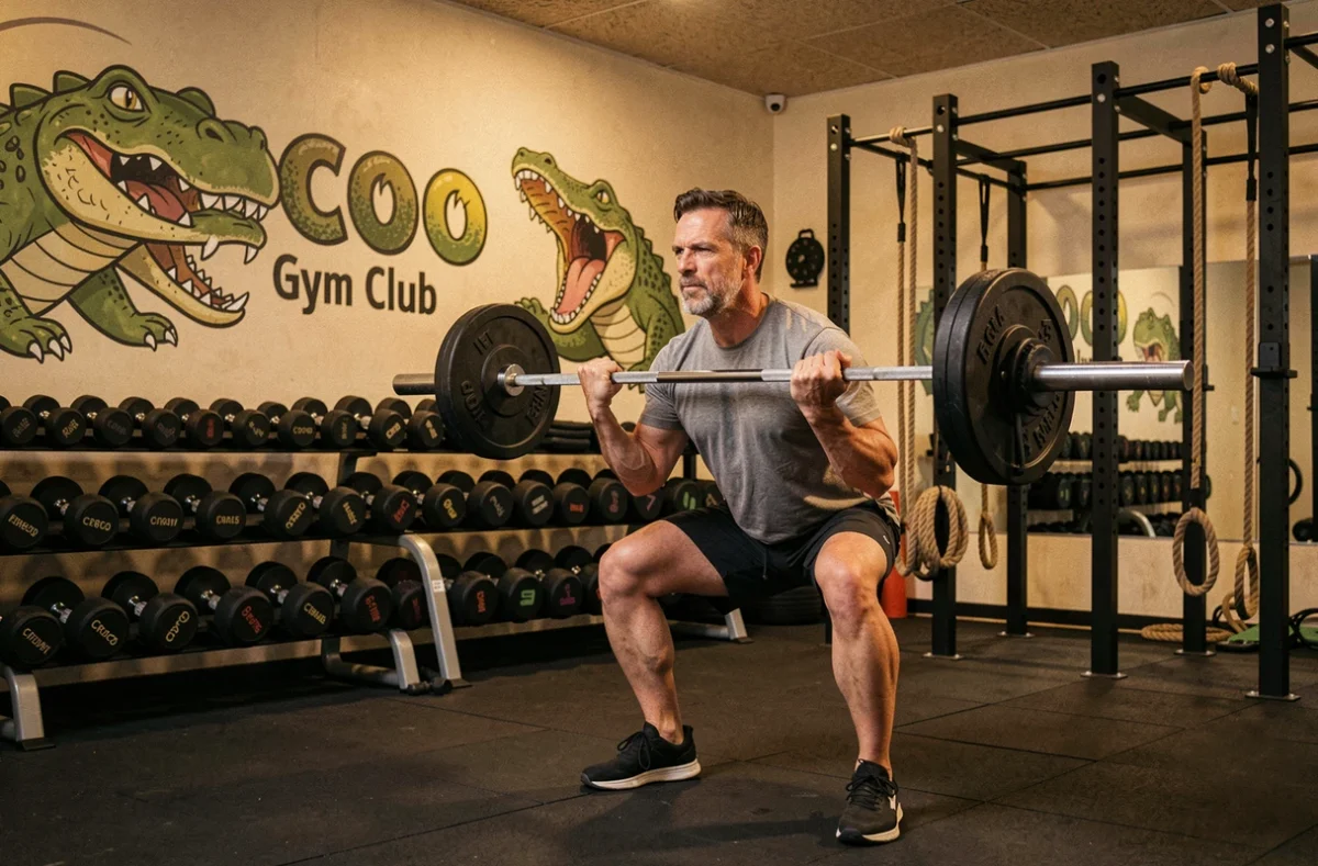 Salle de musculation du Croco Gym Club à Montpellier avec zone poids libres et entraînement fonctionnel