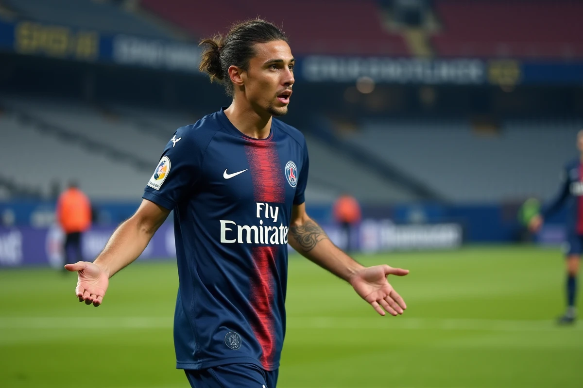 Jeune défenseur PSG en action sur le terrain