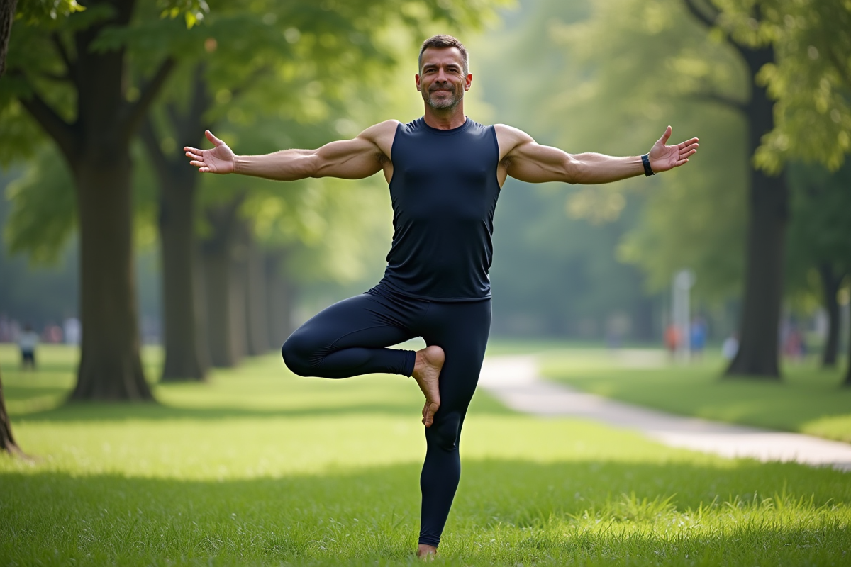 Homme faisant la posture de l